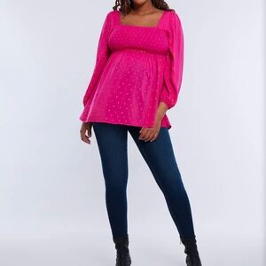 NWT Motherhood Long Sleeve Mocked Empire Waist Top